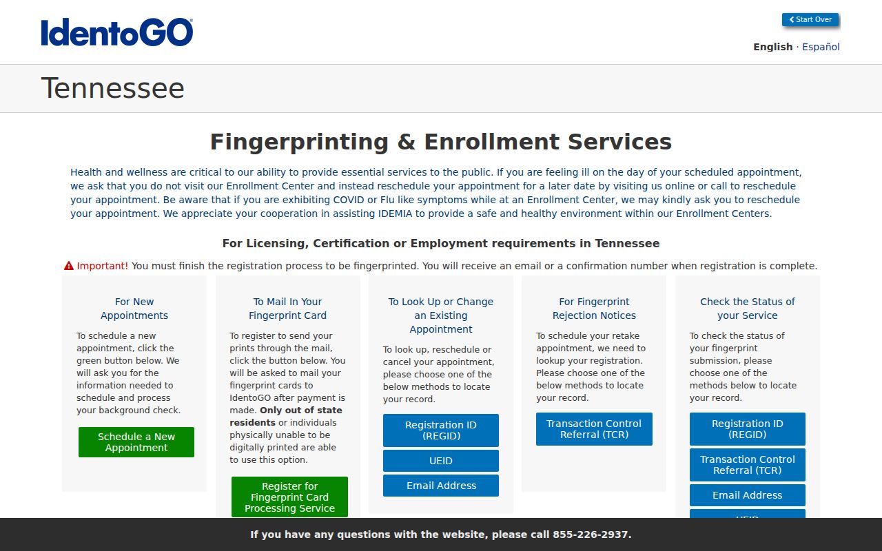 Perry County criminal history fingerprint scheduling channel
