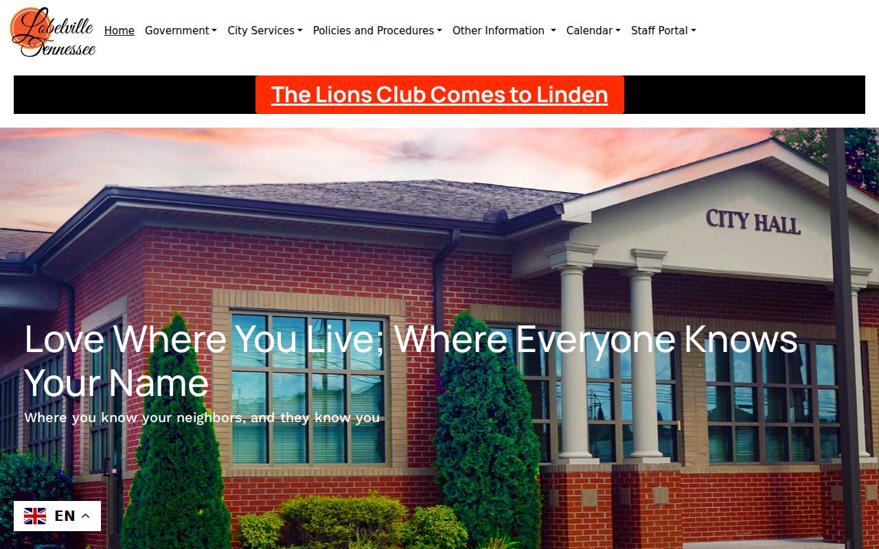 Official City of Lobelville website used to locate city record contacts